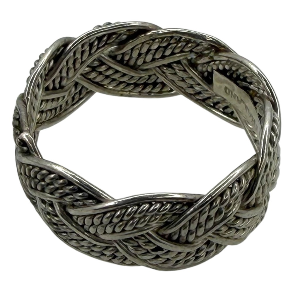 TMA Braided Band Ring Sterling Silver 925 Size 10 Silver Woven Rope Design